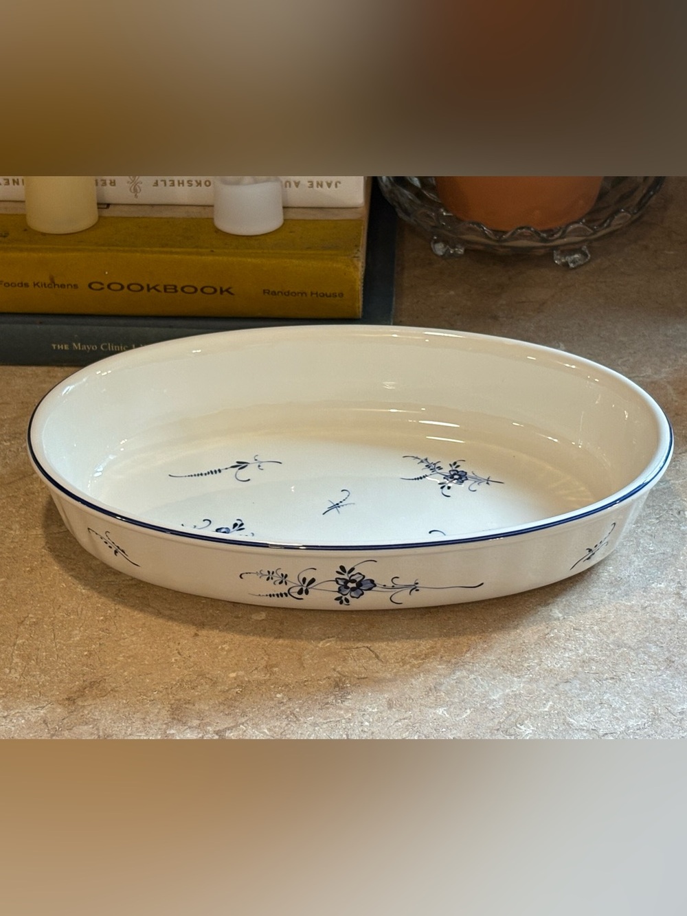 Villeroy & Boch Vieux Luxembourg 13-1/2" Oval Baker Casserole Dish Blue White